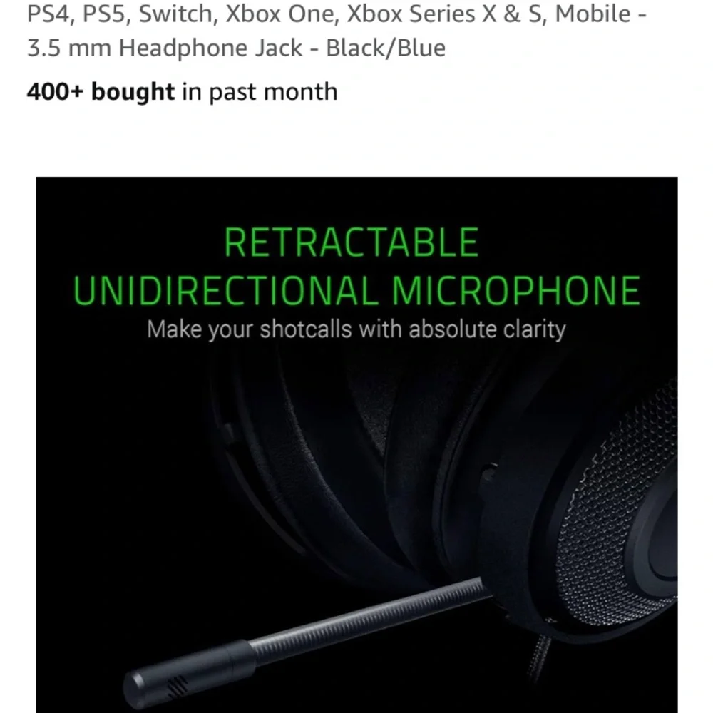 Razer Black and Blue Gaming Headset with Comfort and Style
